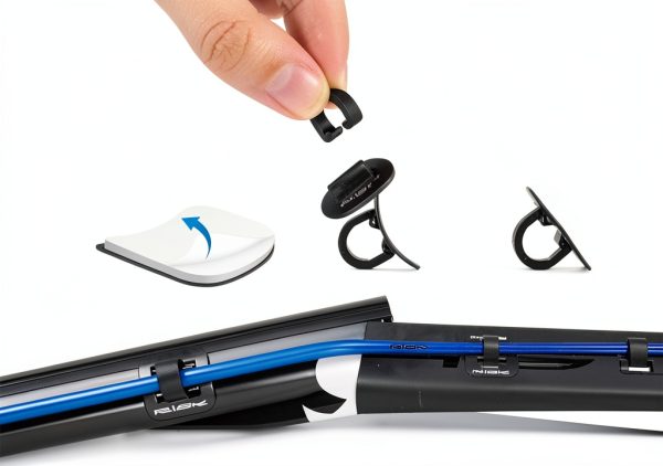 VANSIHO Bike Cable Guide Clip Aluminum Black-2