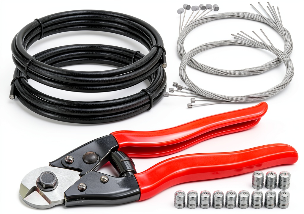 Installing Bike Brake Cables Stainless Steel K-098 weideer on a wooden desk