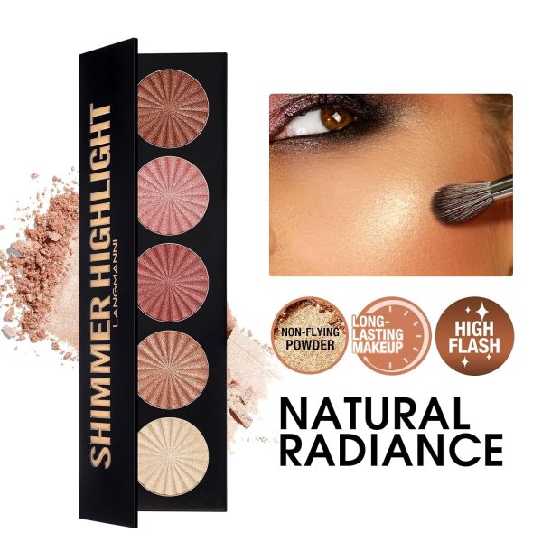 Face Highlighter LANGMANNI 5 Color Waterproof-1