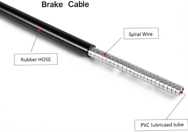 Bike Brake Cable C&Xanadu Steel 3m Black Fit-1