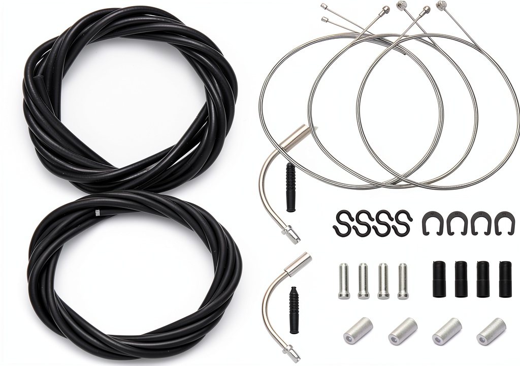 Gionfe bike cable housing kit installed on a mountain bike