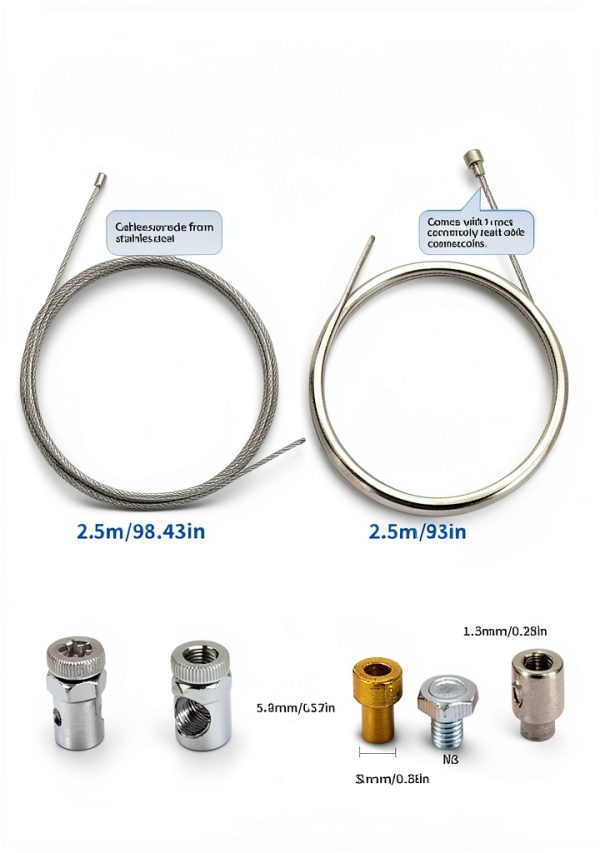Motorcycle Throttle Cable Repair Kit mamakoi Silver Aluminum-2