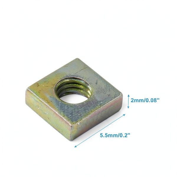 Zorfeter 100Pcs Zinc Plated M3 Square Nuts, Square Machine Screw Nuts Fastener for Home Repairs and Professional Engineering-2