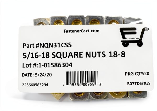 5/16-18 Stainless Steel Square Nuts 18-8 by FAS 20 pcs QC Inspected-2