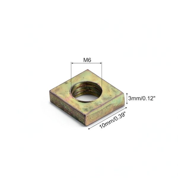 uxcell M6-1x3.2 Square Nuts Carbon Steel Zinc Plated 5 Piece Set-1