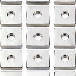 SING F LTD 20Pcs M8 Square Nuts Galvanized Steel T-Slot Nut 20x20x6 mm Suitable for Furniture Equipment Construction Electrical Appliances Industrial Machinery-0