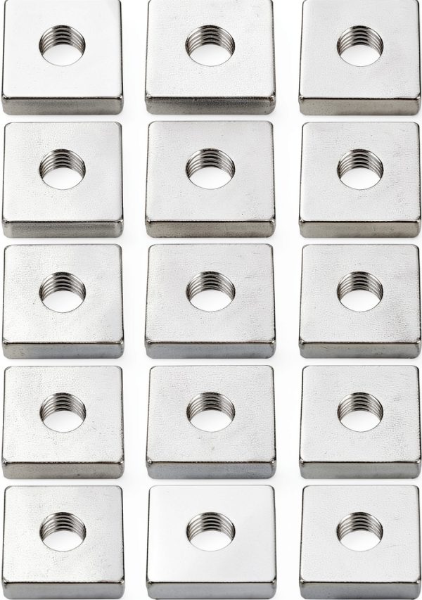 SING F LTD 20Pcs M8 Square Nuts Galvanized Steel T-Slot Nut 20x20x6 mm Suitable for Furniture Equipment Construction Electrical Appliances Industrial Machinery-0