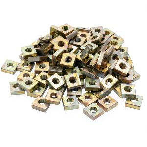 Zorfeter 100Pcs Zinc Plated M3 Square Nuts, Square Machine Screw Nuts Fastener for Home Repairs and Professional Engineering-0