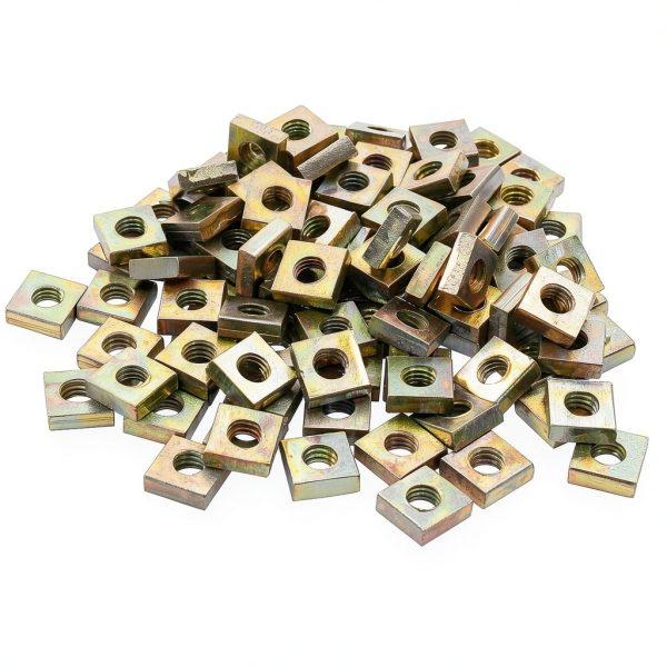 Zorfeter 100Pcs Zinc Plated M3 Square Nuts, Square Machine Screw Nuts Fastener for Home Repairs and Professional Engineering-0