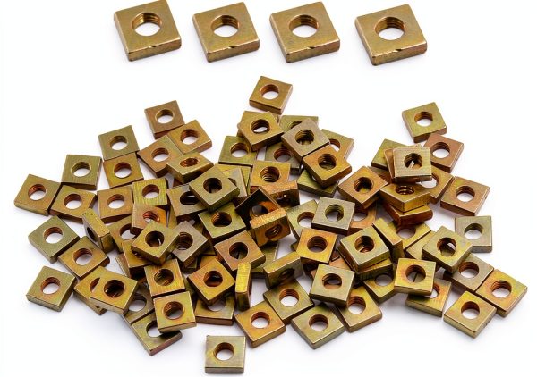 Zinc Plated M3 Square Nuts 100PCS by suiwotin Bronze Tone Fastener-0