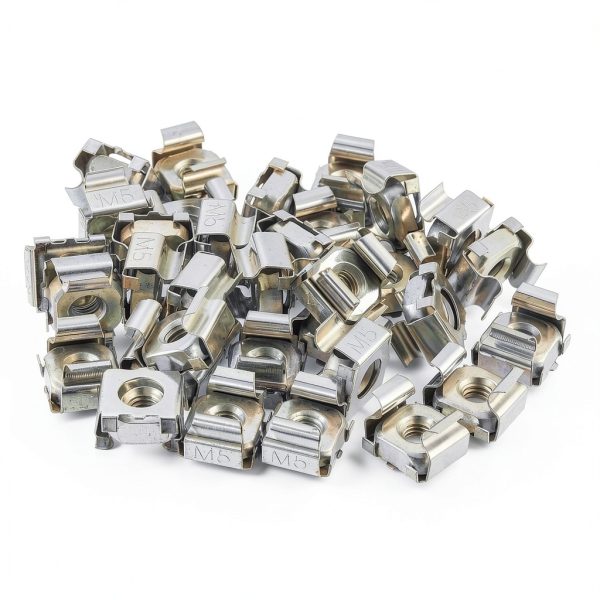 uxcell M5 x 0.8mm Cage Nut Snap-in Zinc Plated Nut for Server Rack-2