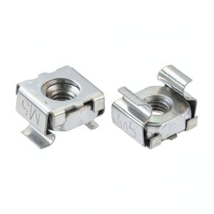 uxcell M5 x 0.8mm Cage Nut Snap-in Zinc Plated Nut for Server Rack-0
