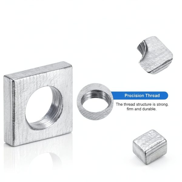 uxcell 10Pcs M5x8mm Square Nuts Carbon Steel Zinc Plated Fasteners for-2