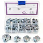 Swpeet 40Pcs 4 Size 10-32, 12-24, 1/4"-20, 5/16"-18 Zinc Plated Carbon Steel Square Cage Nuts Assortment Kit-0