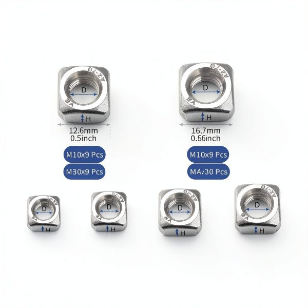 304 Stainless Steel Square Screw Nuts FSATNDE 139Pcs Assortment Kit-2